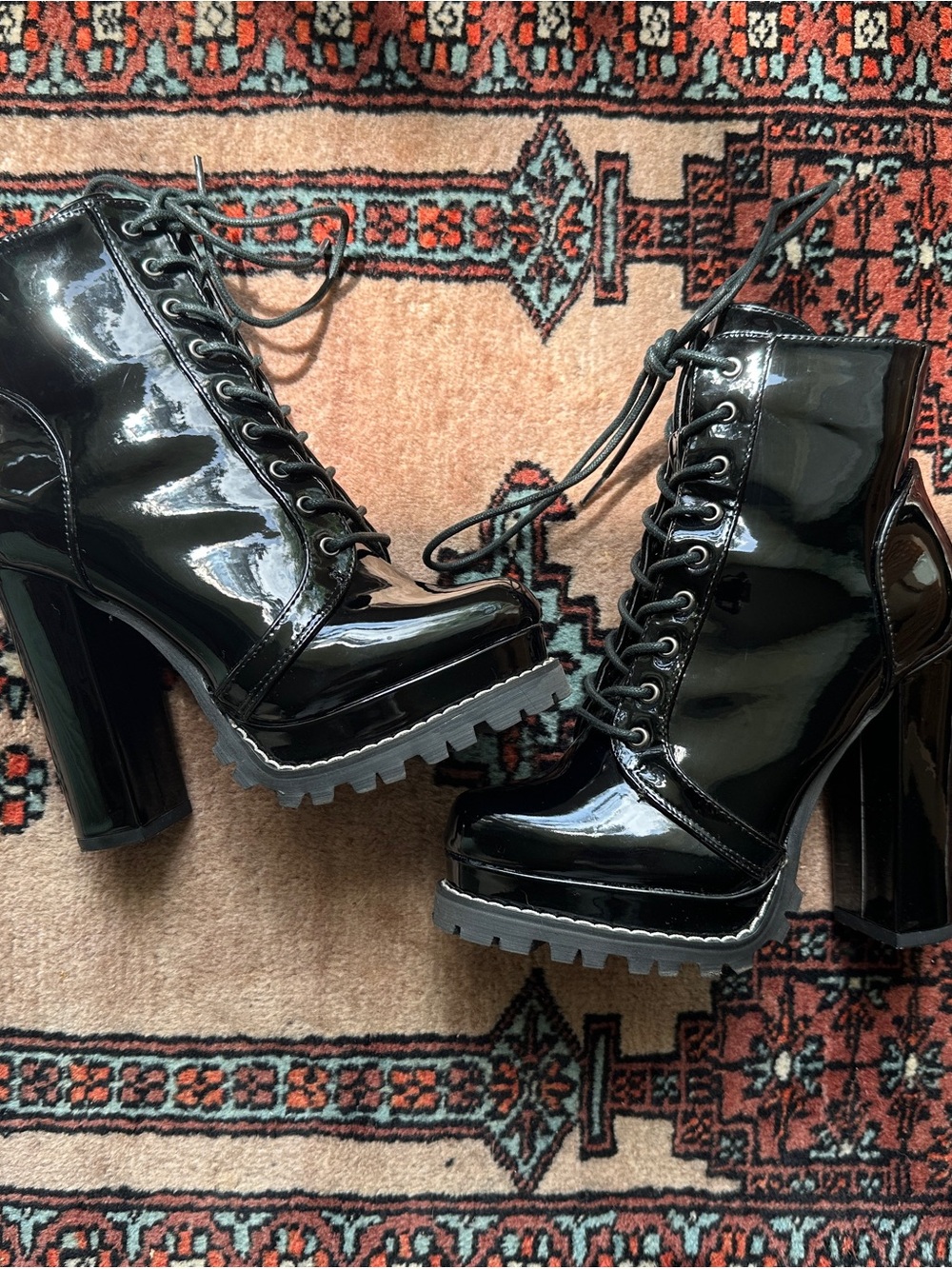 Akira Patent Leather Heeled Boots